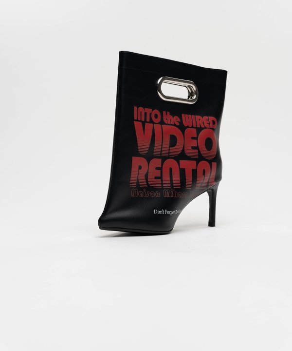 Shopping Bag Motif Pin Heel Boots