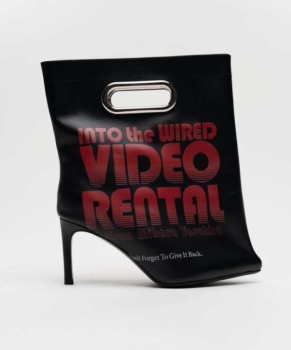 Shopping Bag Motif Pin Heel Boots