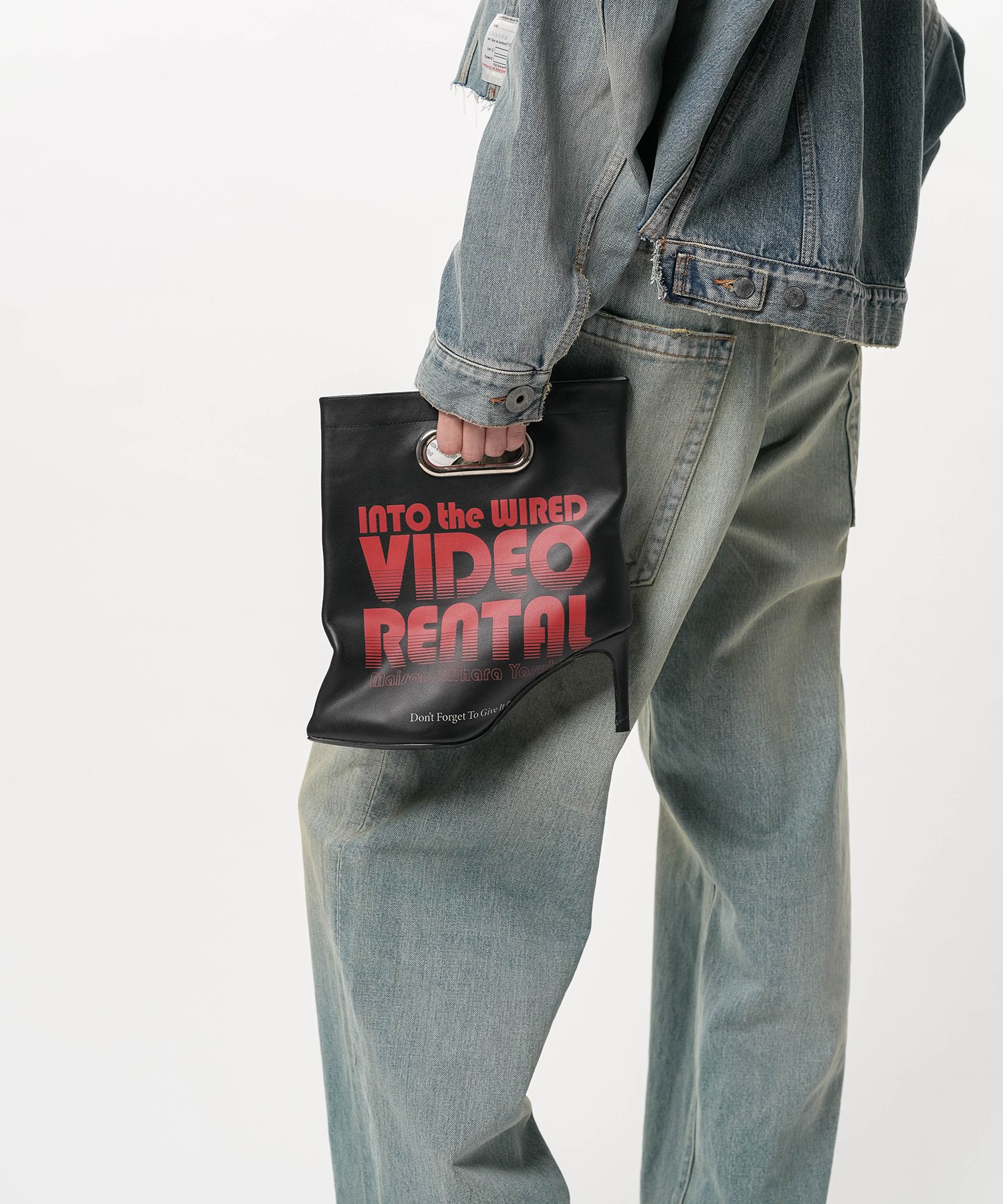 Shopping Bag Motif Pin Heel Boots