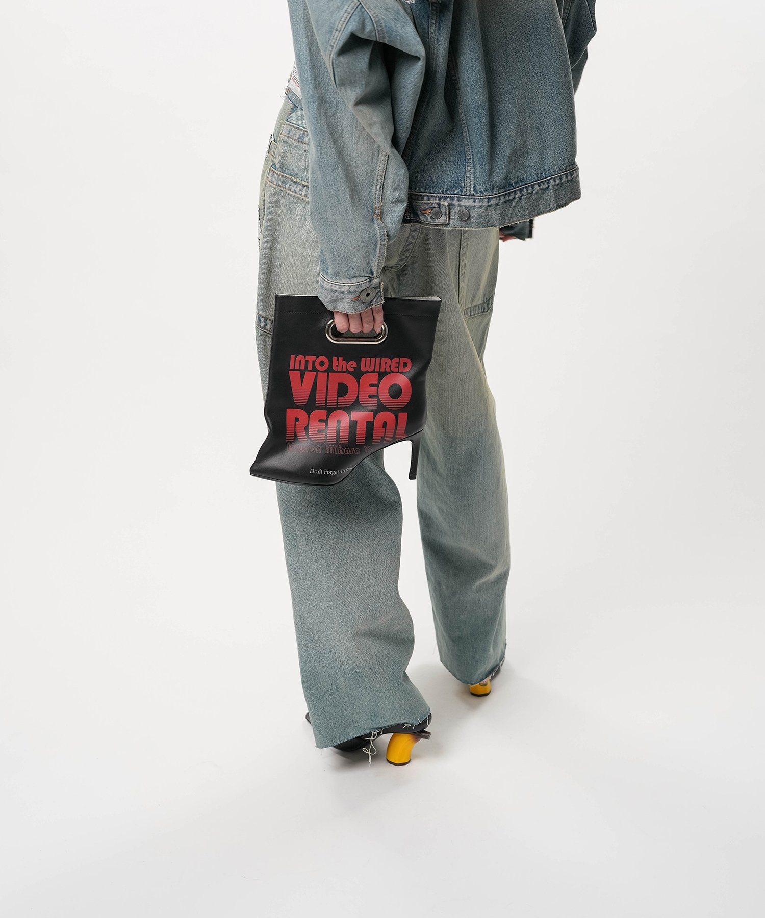 Shopping Bag Motif Pin Heel Boots