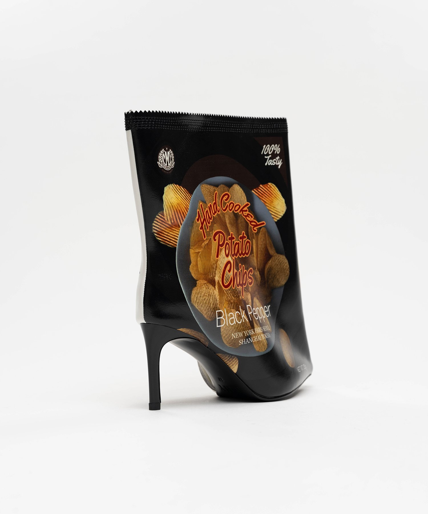 Potato Chips Package Detail Pin Heel Boots