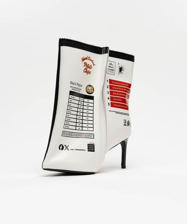 Potato Chips Package Detail Pin Heel Boots