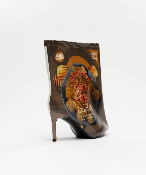 Potato Chips Package Detail Pin Heel Boots