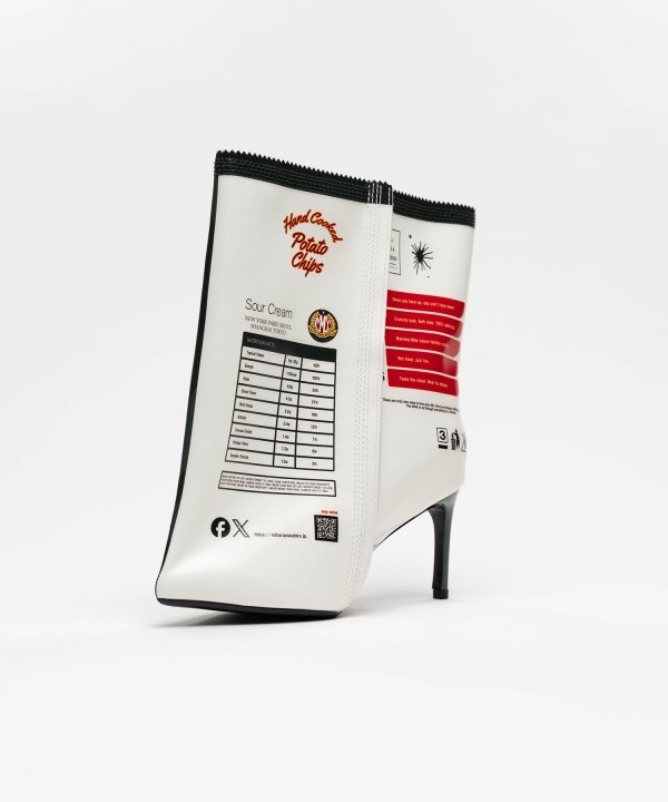 Potato Chips Package Detail Pin Heel Boots