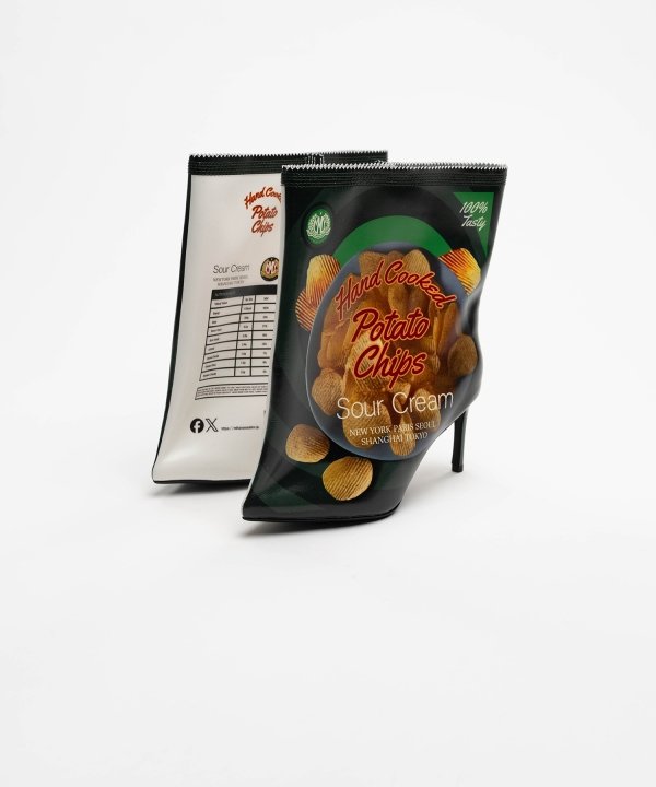 Potato Chips Package Detail Pin Heel Boots