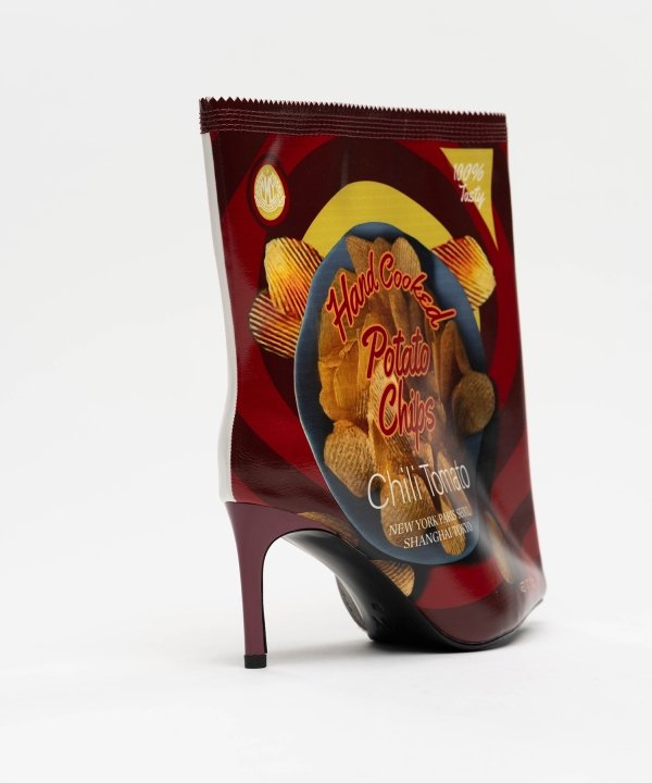 Potato Chips Package Detail Pin Heel Boots
