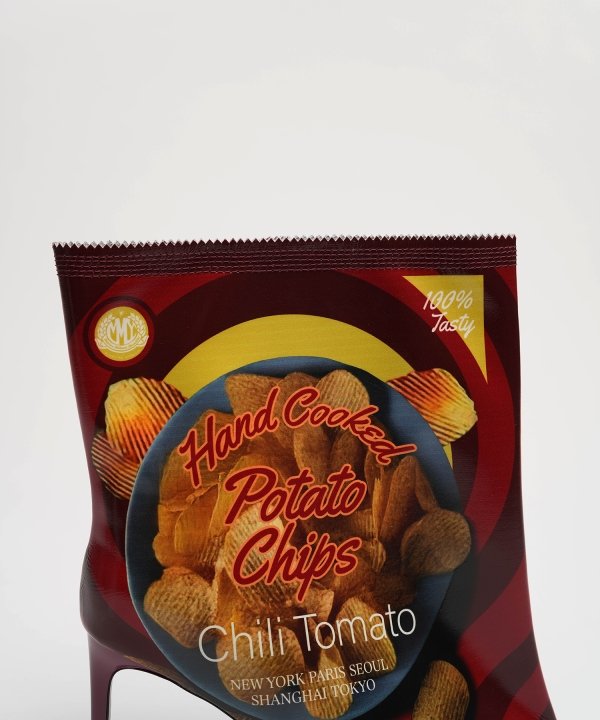 Potato Chips Package Detail Pin Heel Boots