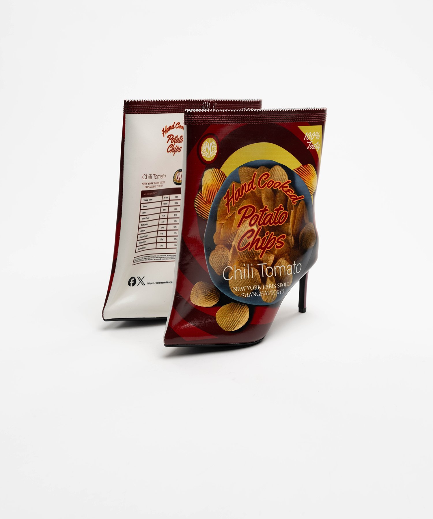 Potato Chips Package Detail Pin Heel Boots