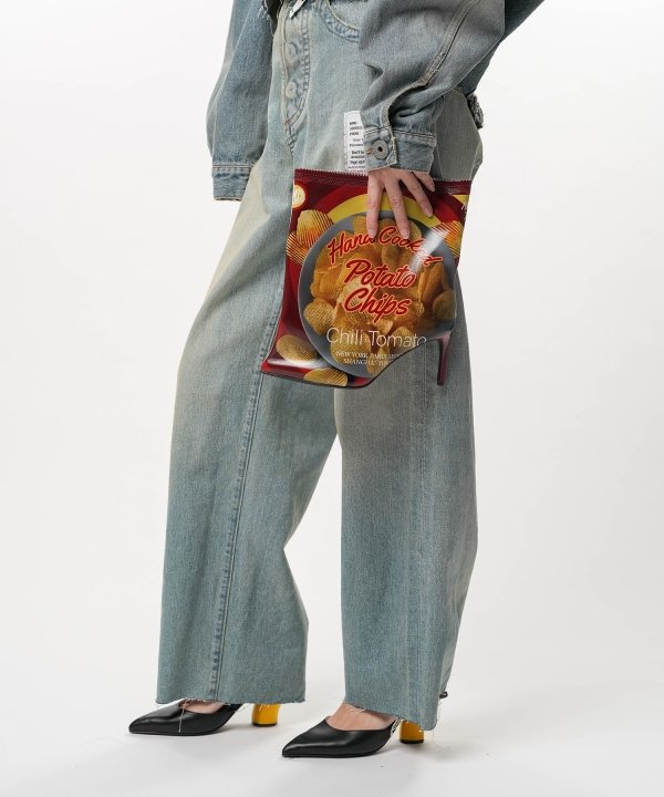 Potato Chips Package Detail Pin Heel Boots