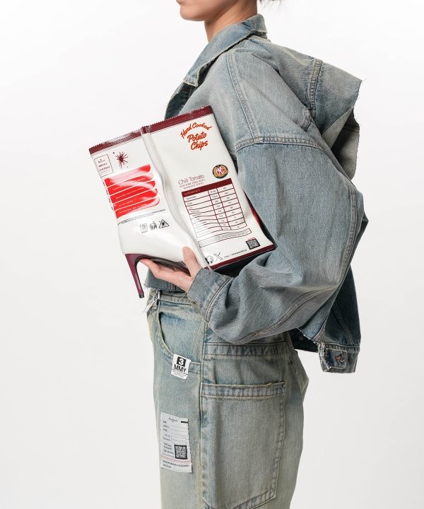 Potato Chips Package Detail Pin Heel Boots