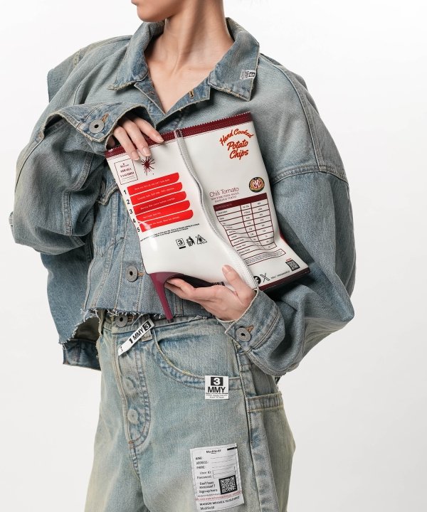 Potato Chips Package Detail Pin Heel Boots