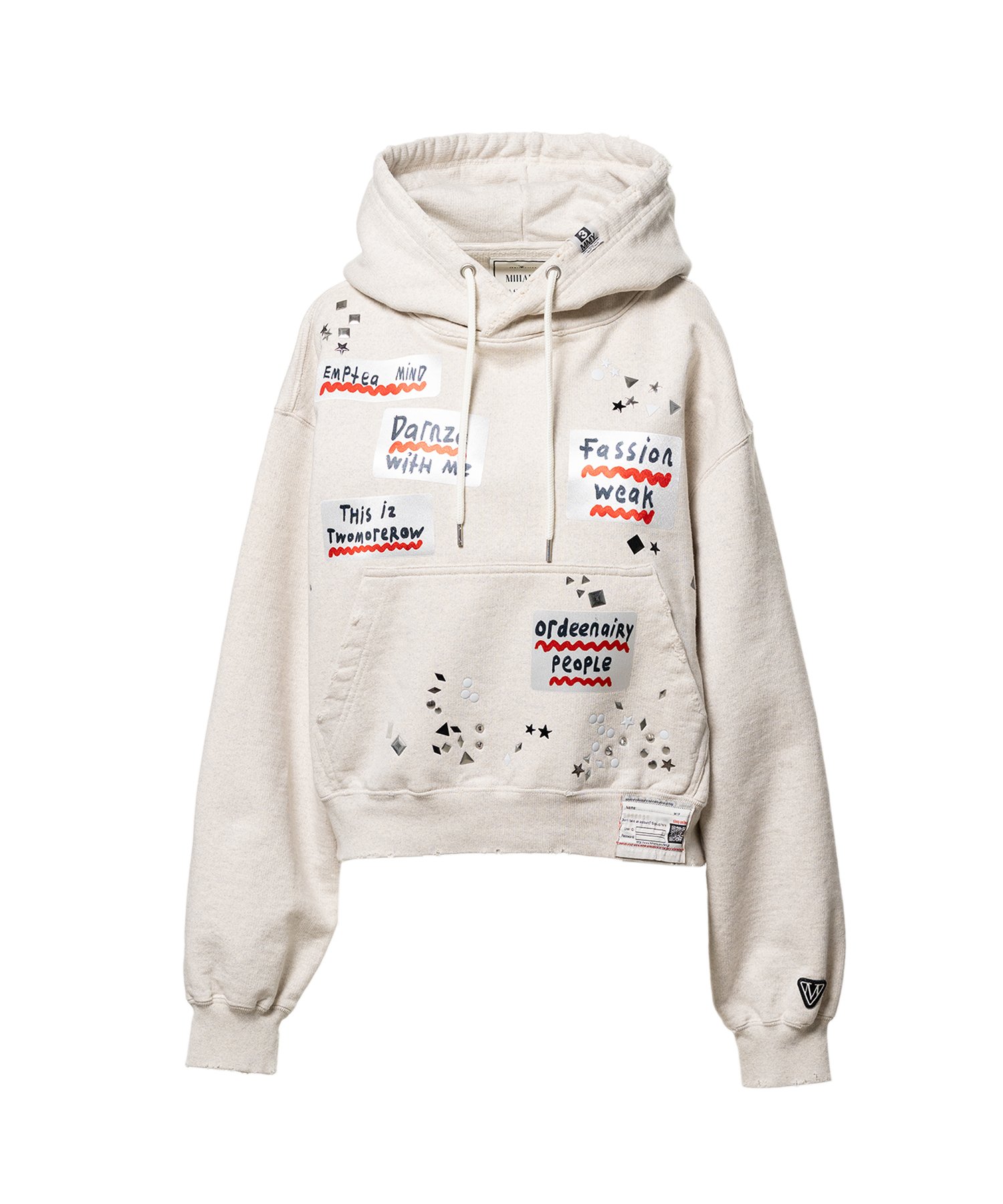 Embellished Sticker Hoodie