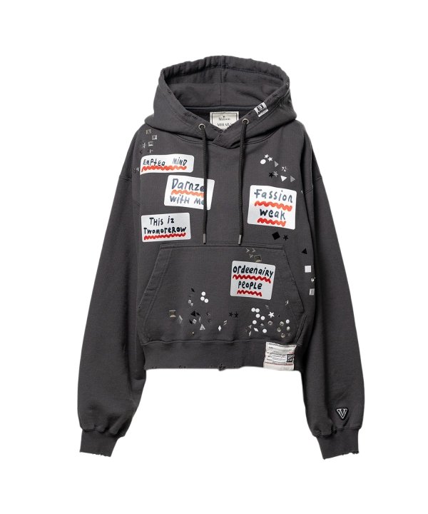 Embellished Sticker Hoodie