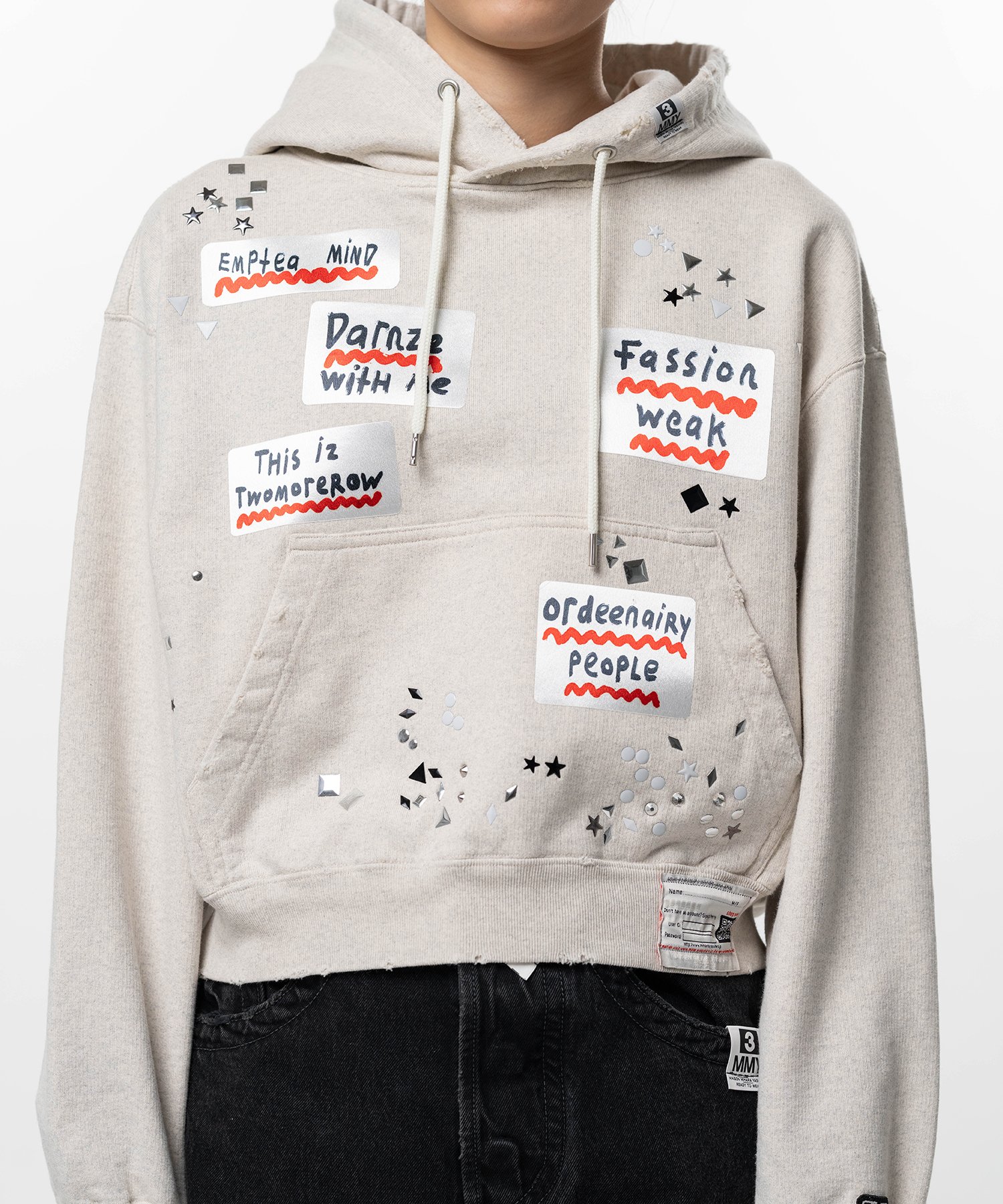 Embellished Sticker Hoodie