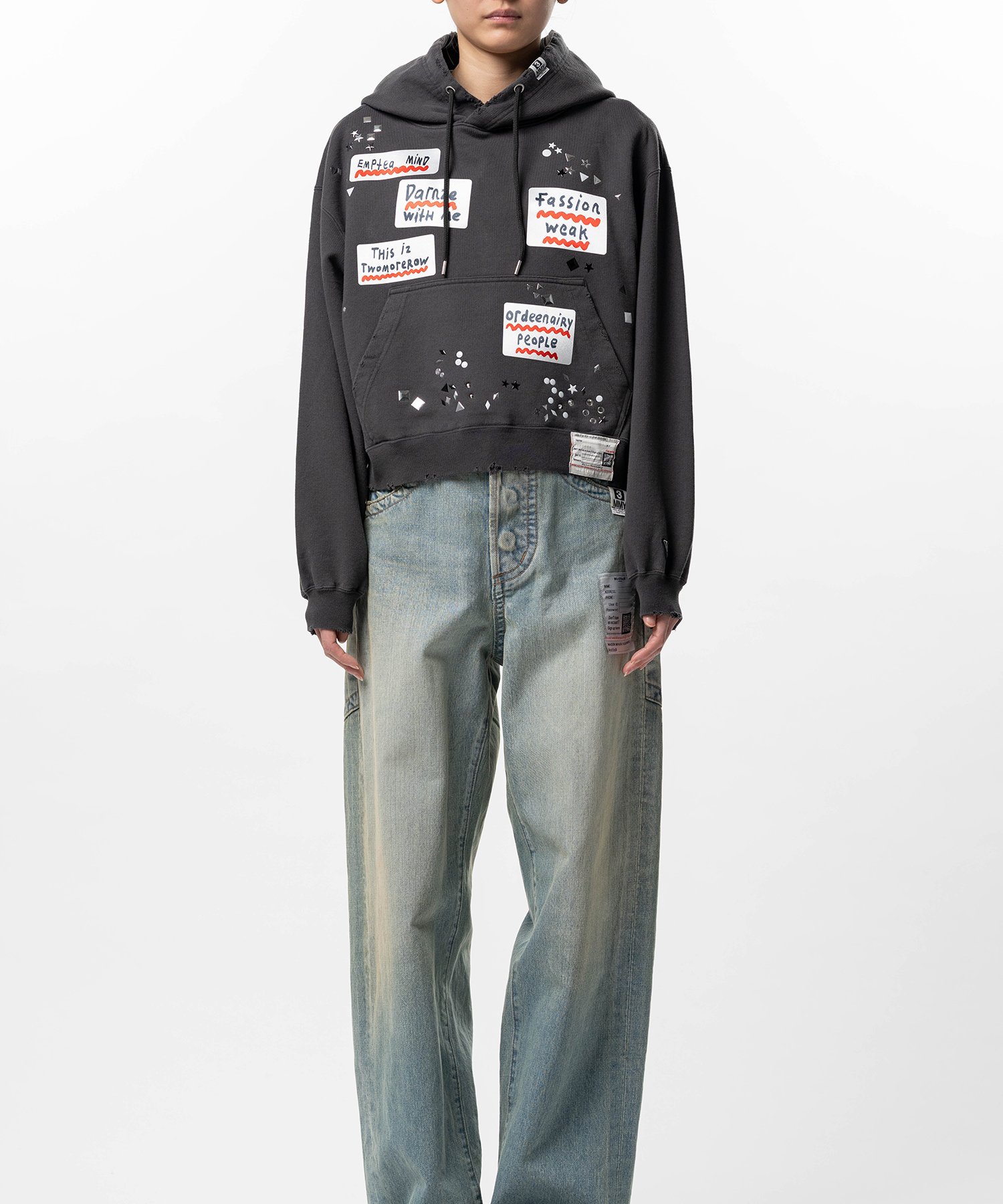 Embellished Sticker Hoodie