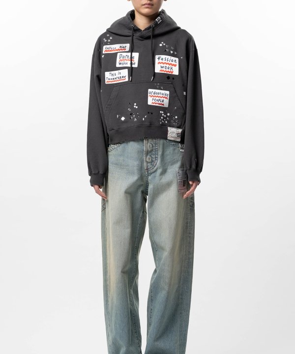 Embellished Sticker Hoodie