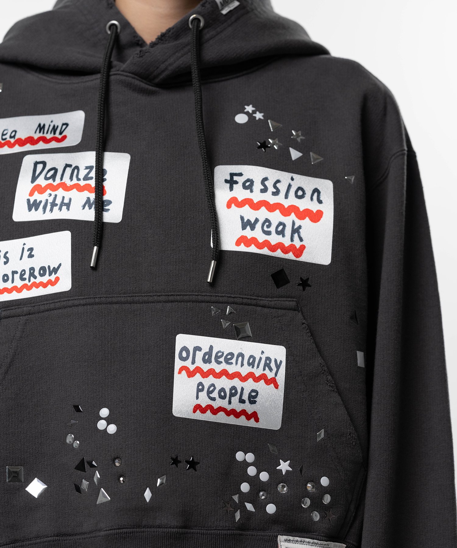Embellished Sticker Hoodie