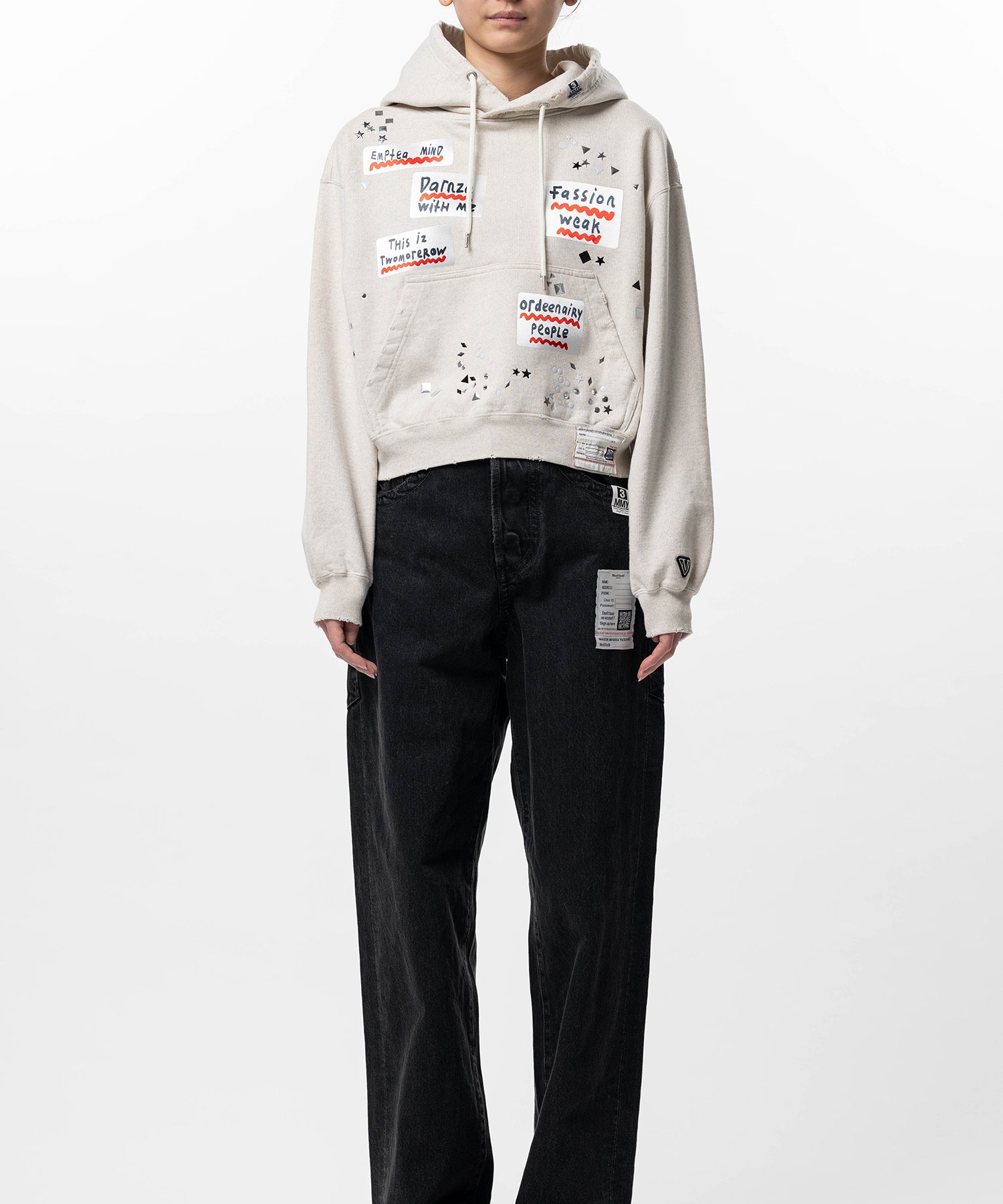 Embellished Sticker Hoodie