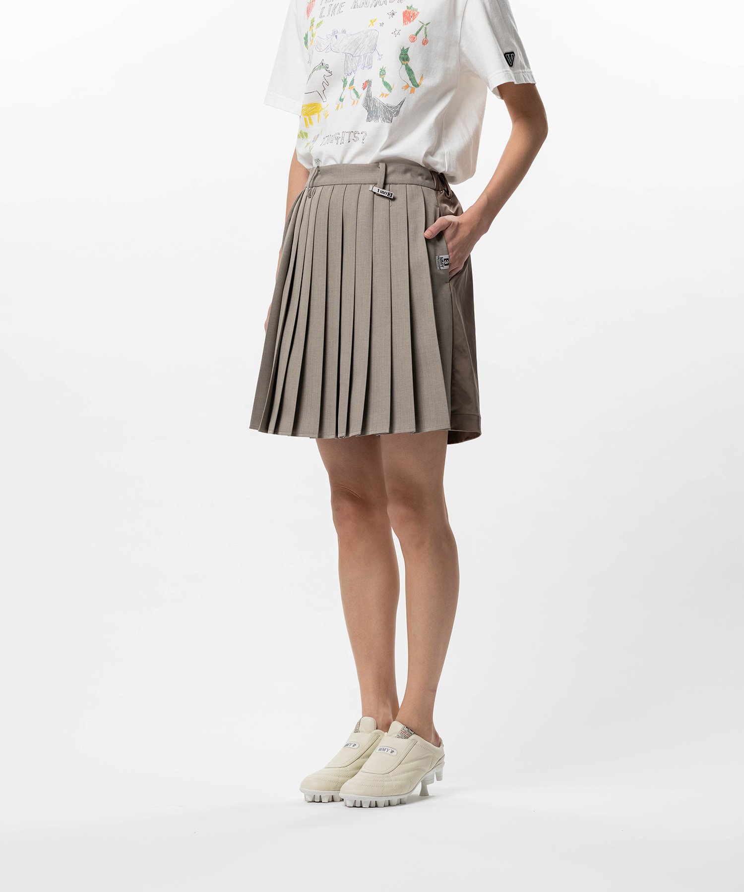 Front Back Combined Skirted Pants