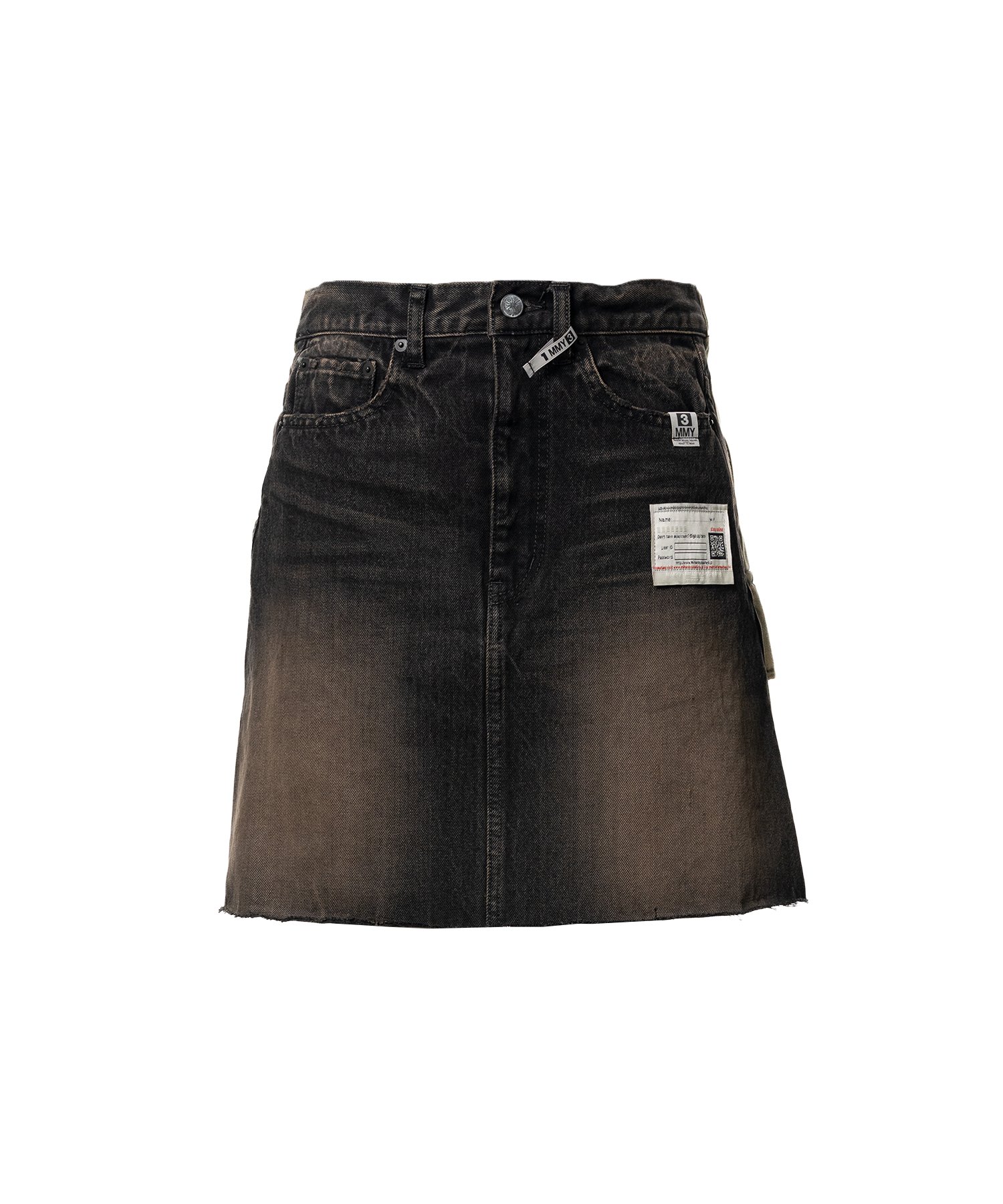 Front Back Combined Denim Shorts