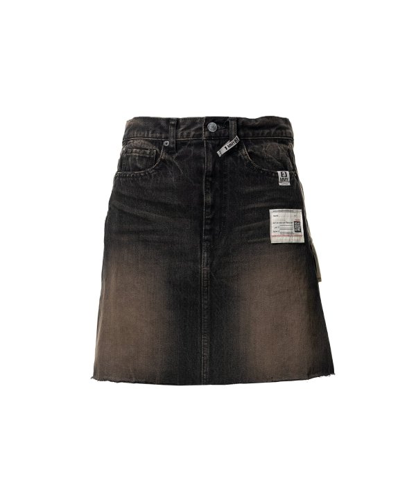 Front Back Combined Denim Shorts