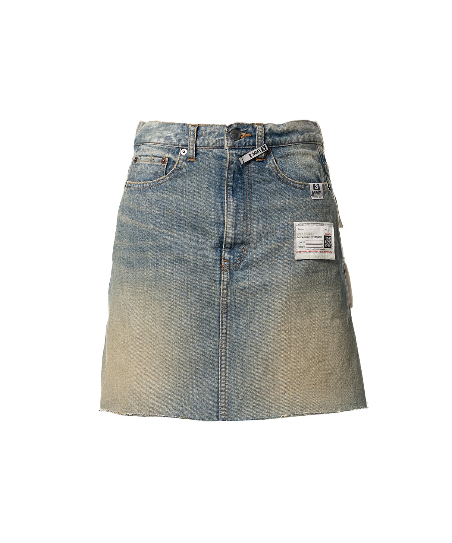 Front Back Combined Denim Shorts