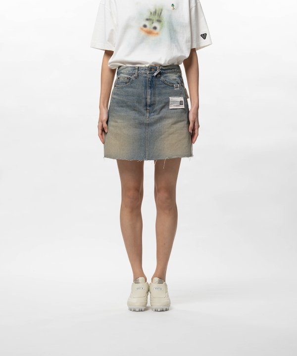 Front Back Combined Denim Shorts