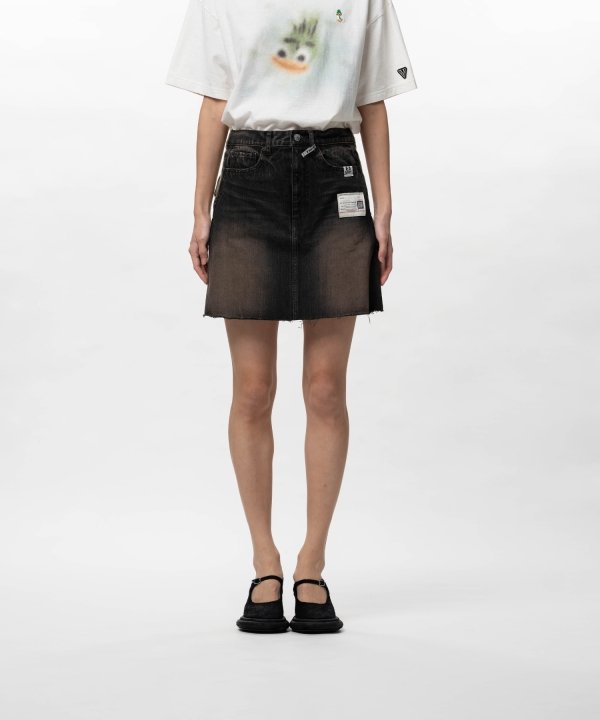 Front Back Combined Denim Shorts