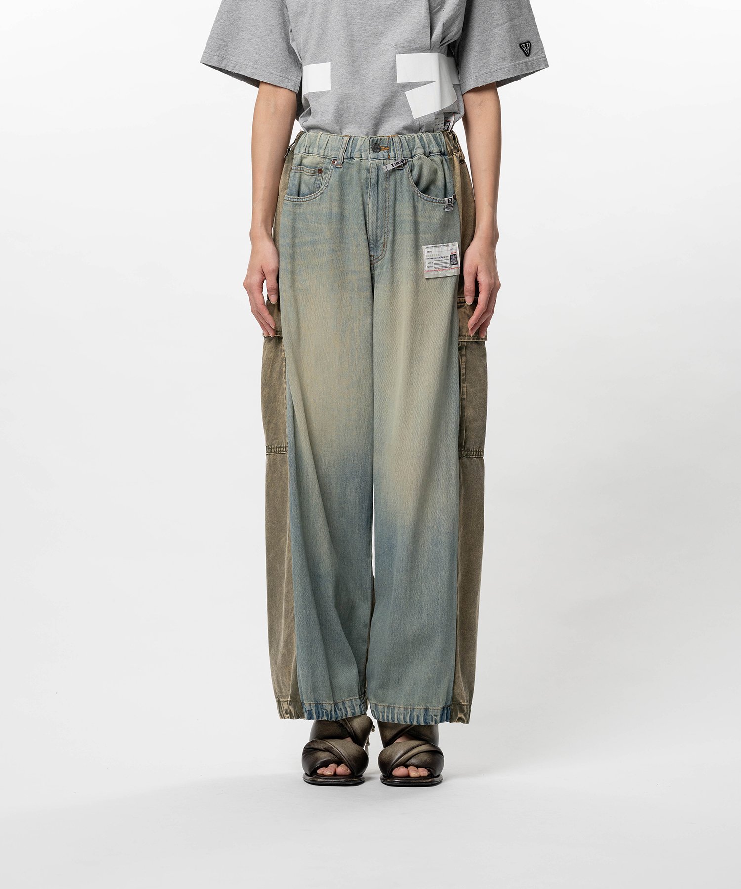 Front Back Combined Denim Pants