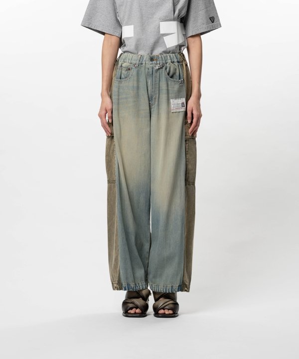 Front Back Combined Denim Pants