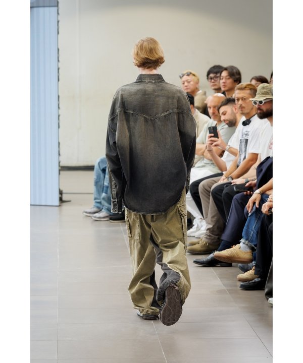 Front Back Combined Denim Pants