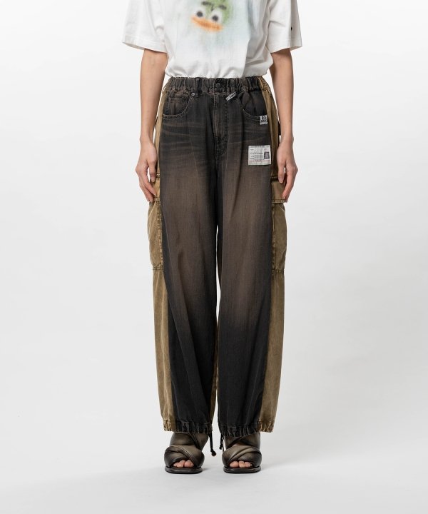 Front Back Combined Denim Pants