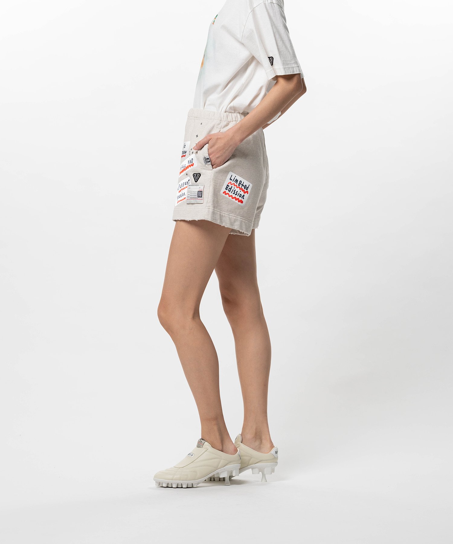 Embellished Sticker Sweat Shorts