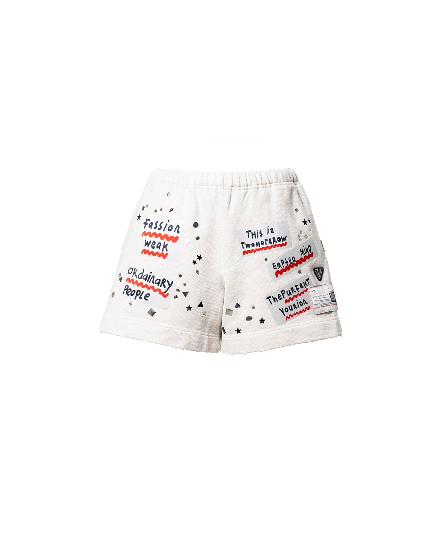Embellished Sticker Sweat Shorts