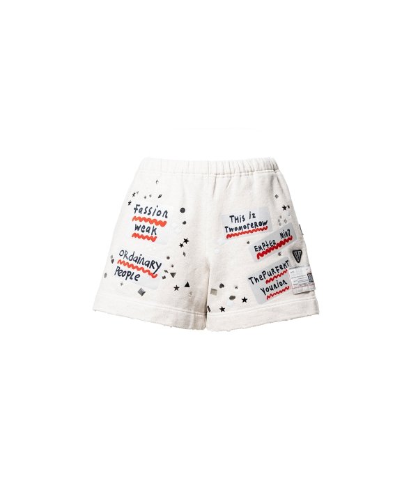 Embellished Sticker Sweat Shorts