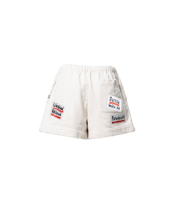 Embellished Sticker Sweat Shorts