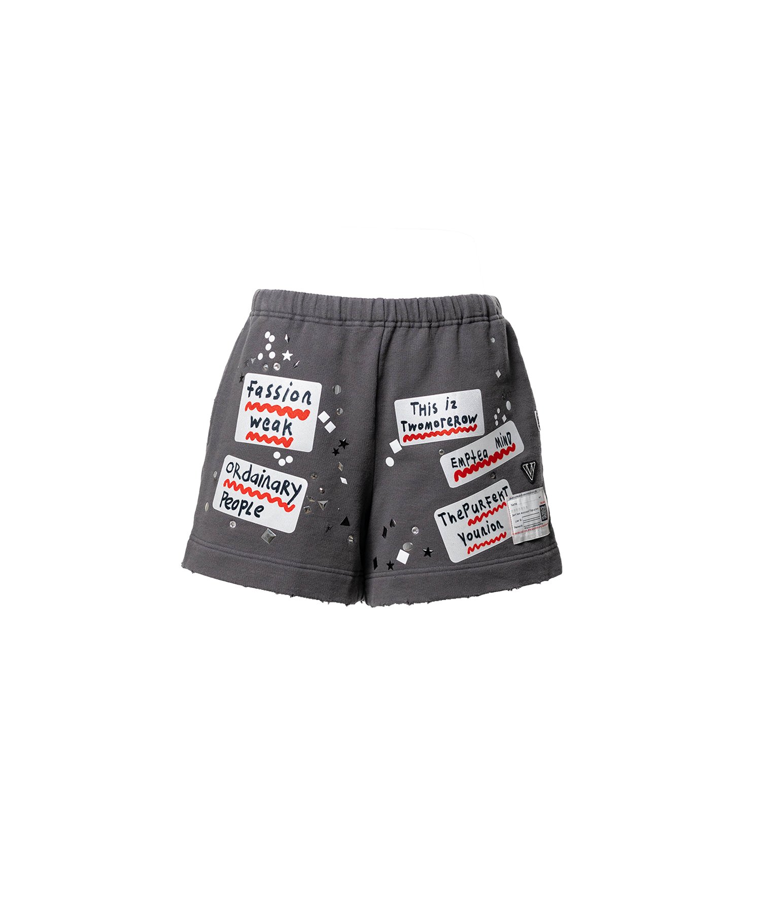 Embellished Sticker Sweat Shorts