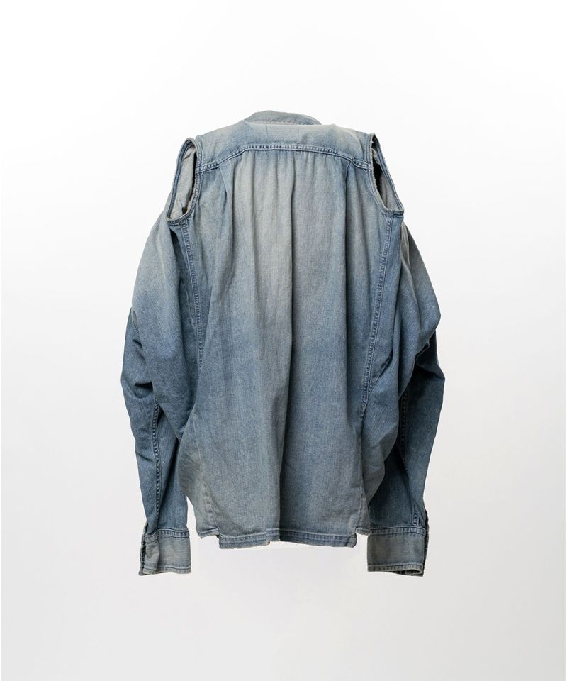 Vest Combined Denim Shirt