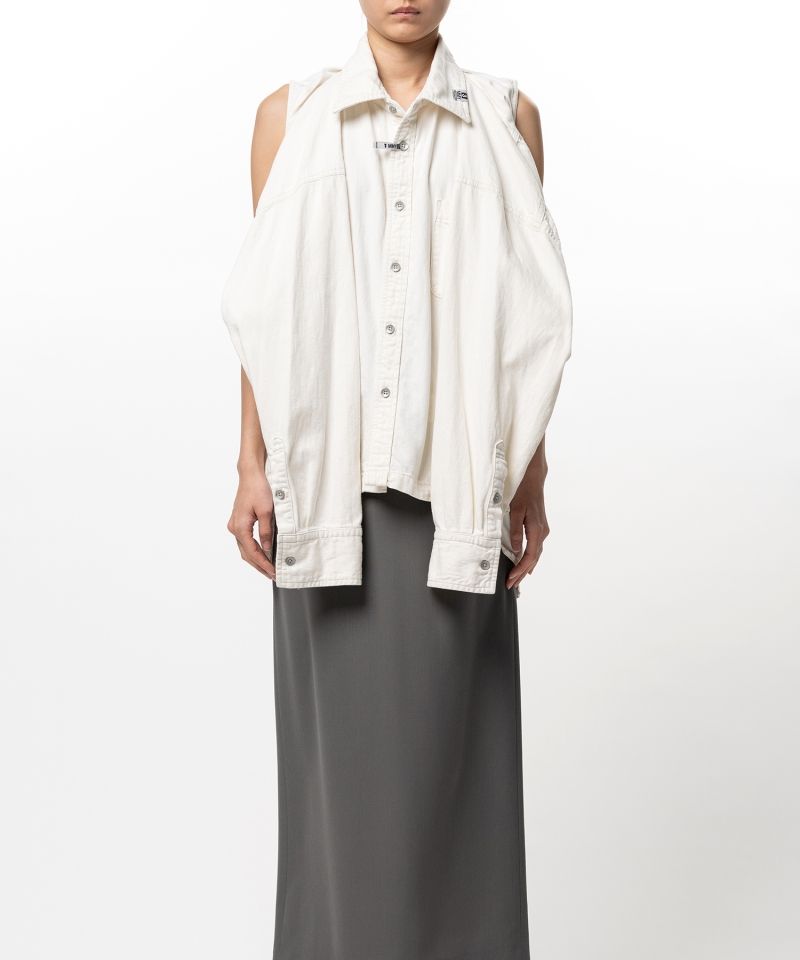 Vest Combined Denim Shirt