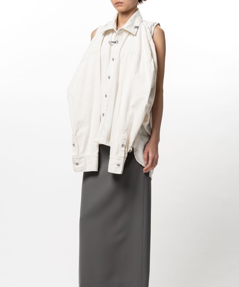 Vest Combined Denim Shirt