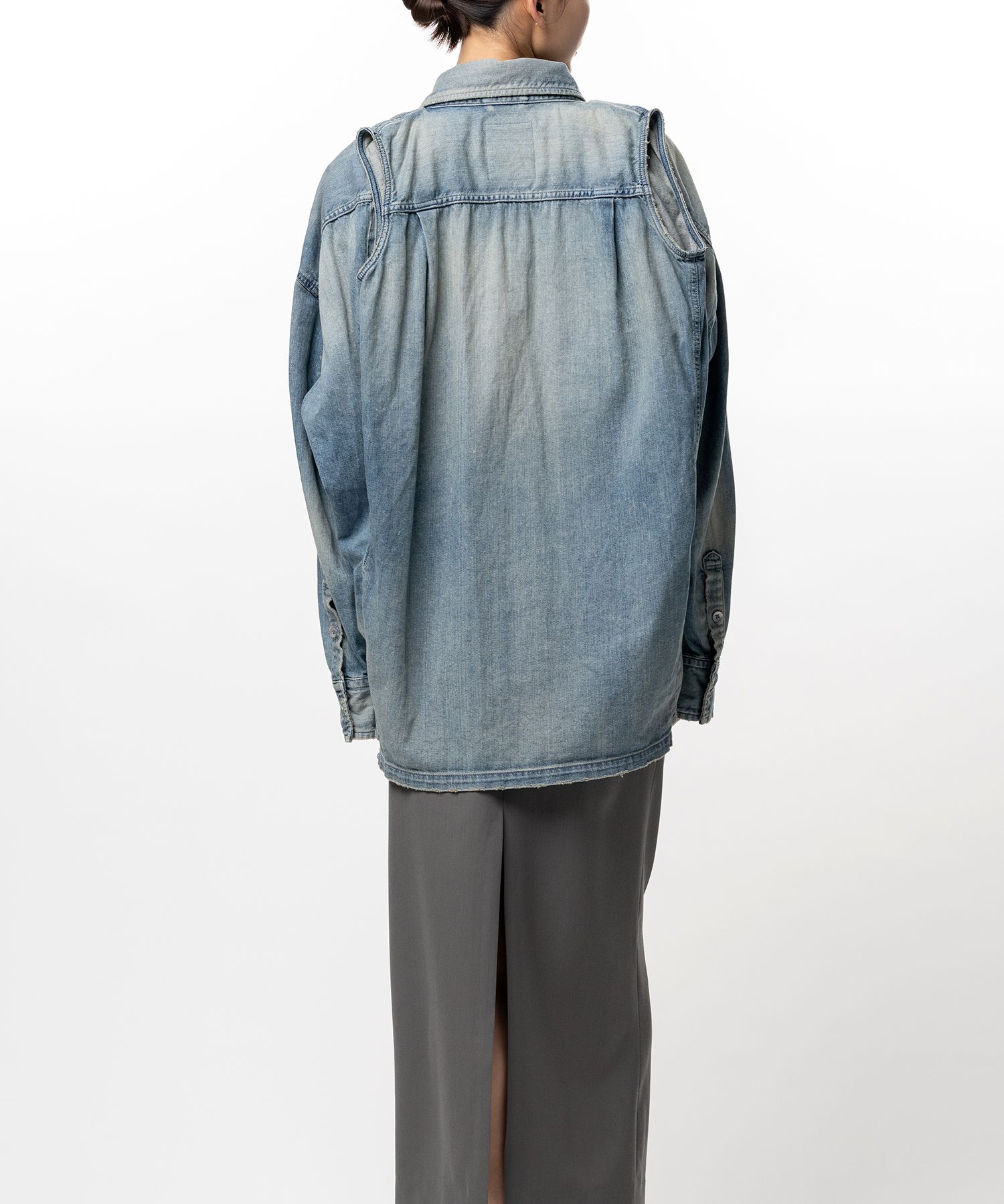 Vest Combined Denim Shirt