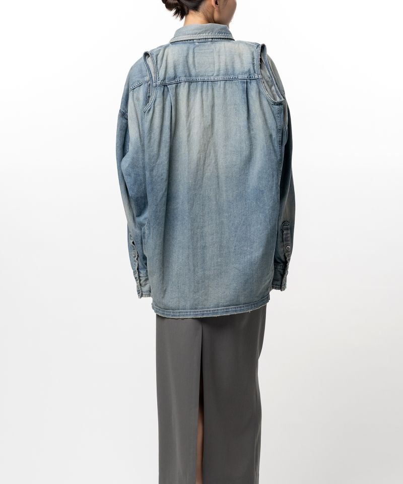 Vest Combined Denim Shirt