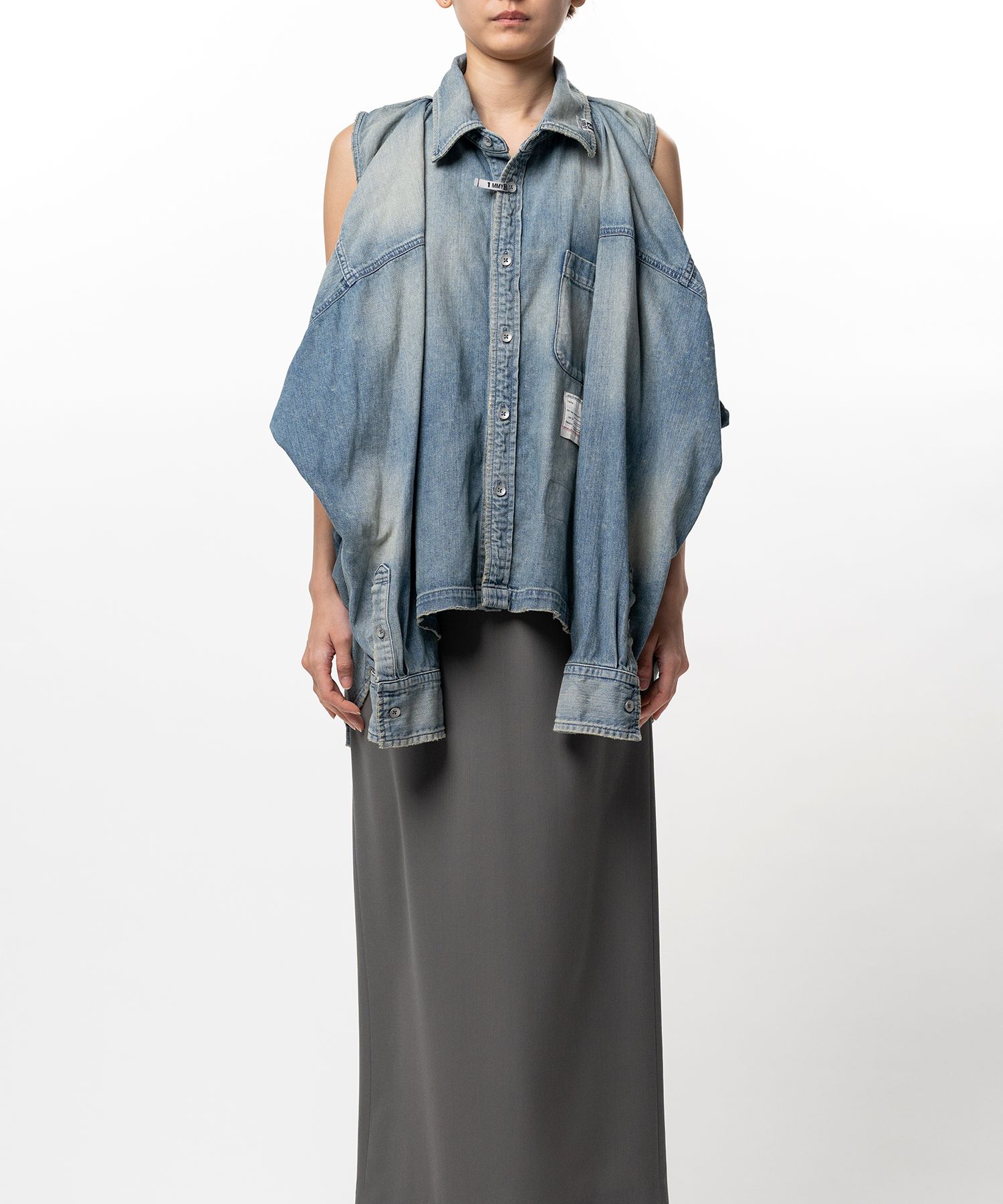 Vest Combined Denim Shirt