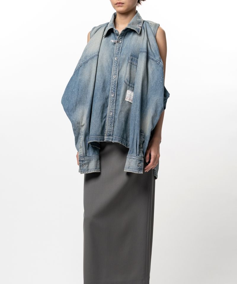 Vest Combined Denim Shirt