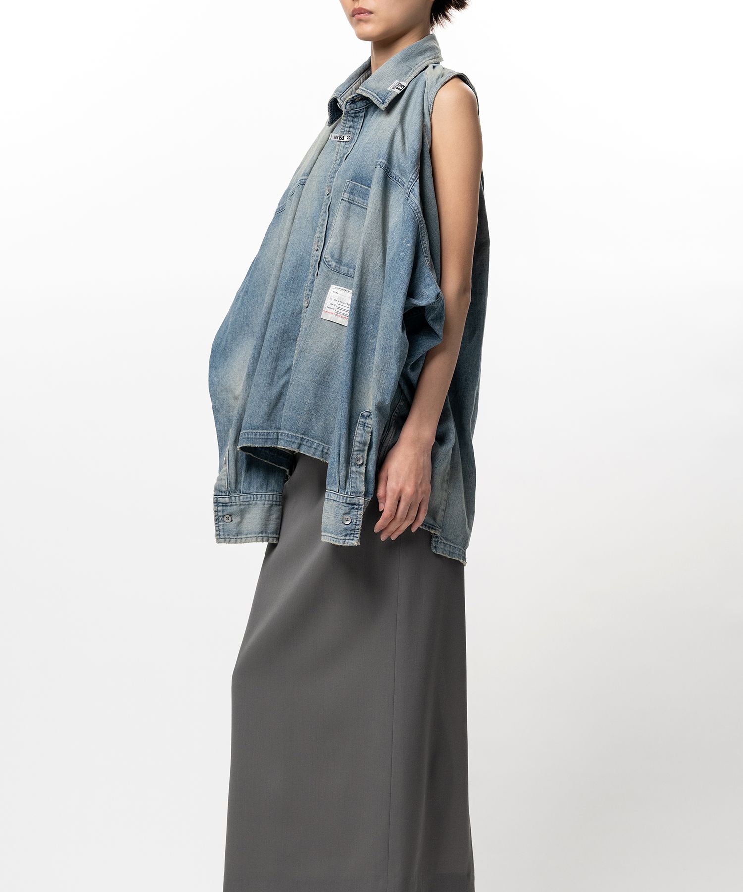 Vest Combined Denim Shirt