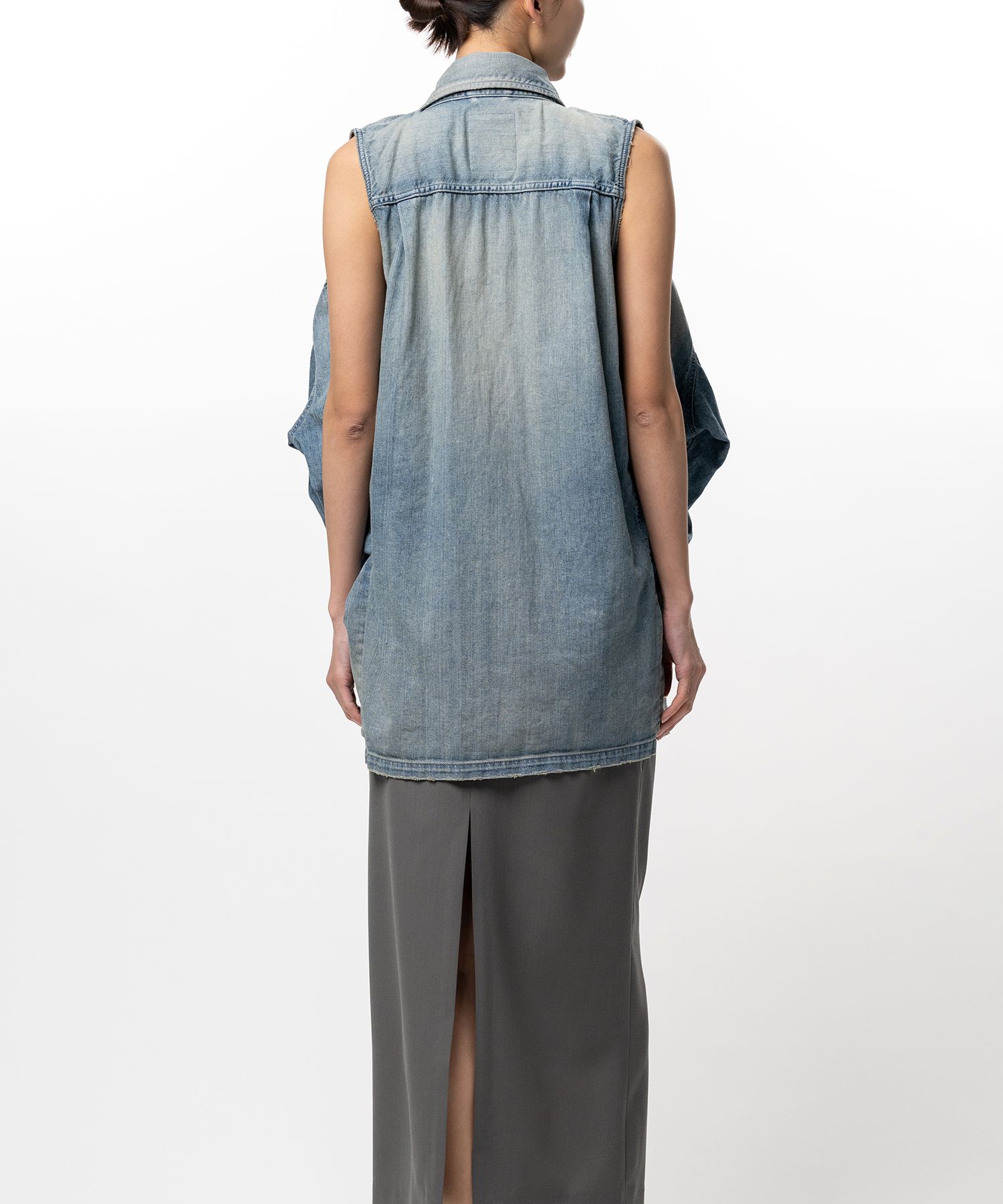 Vest Combined Denim Shirt