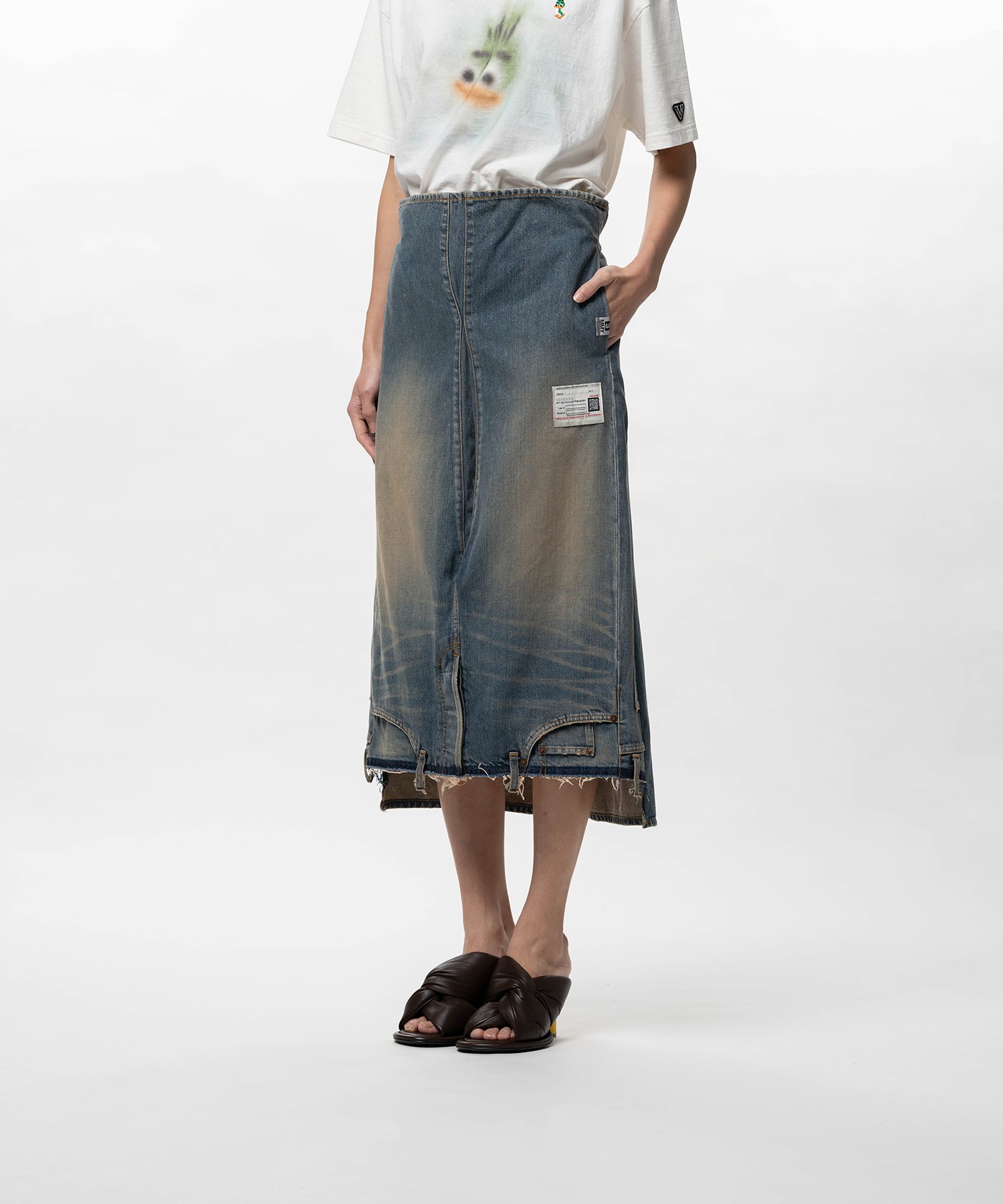 Reversed Denim Skirt