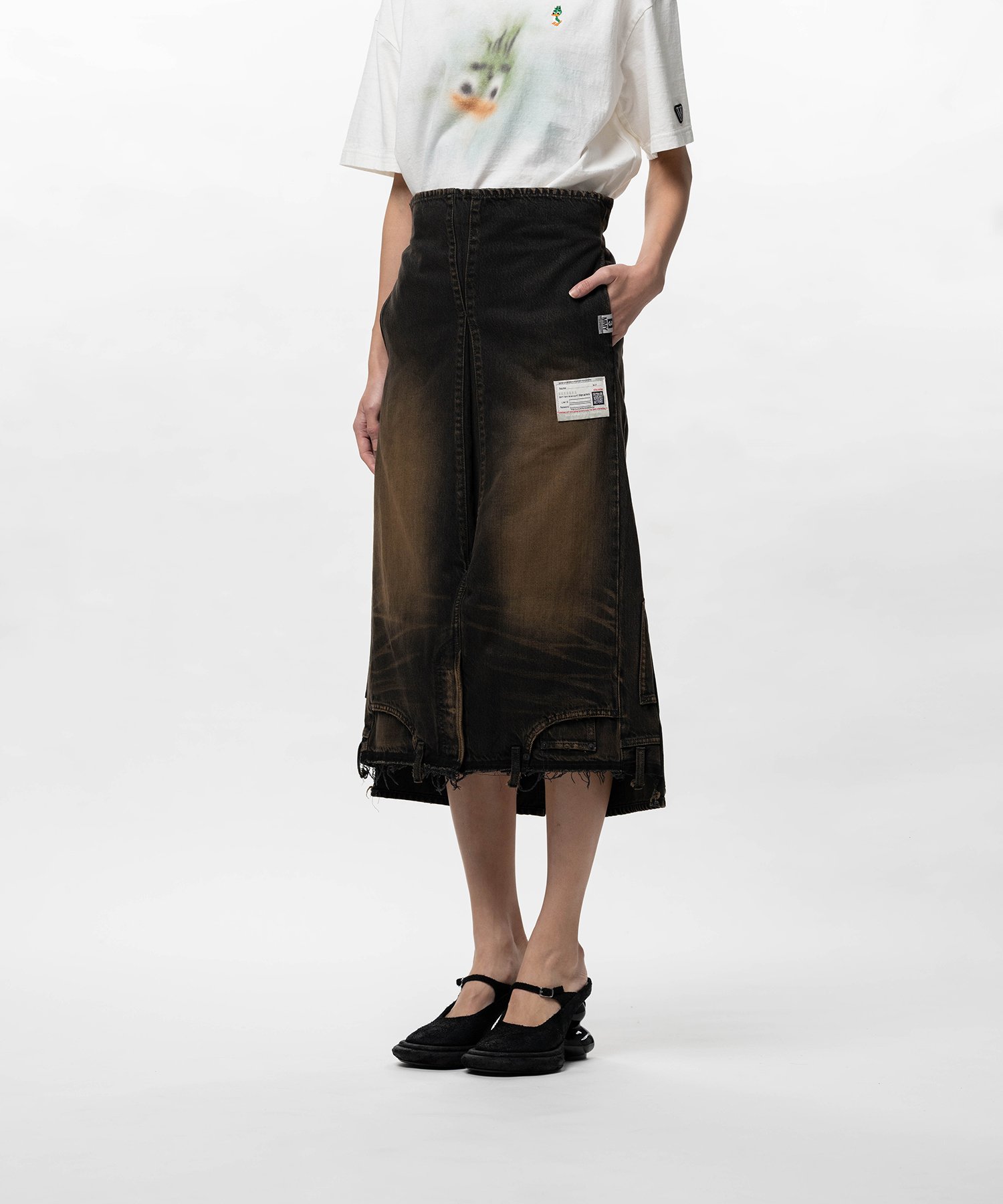Reversed Denim Skirt