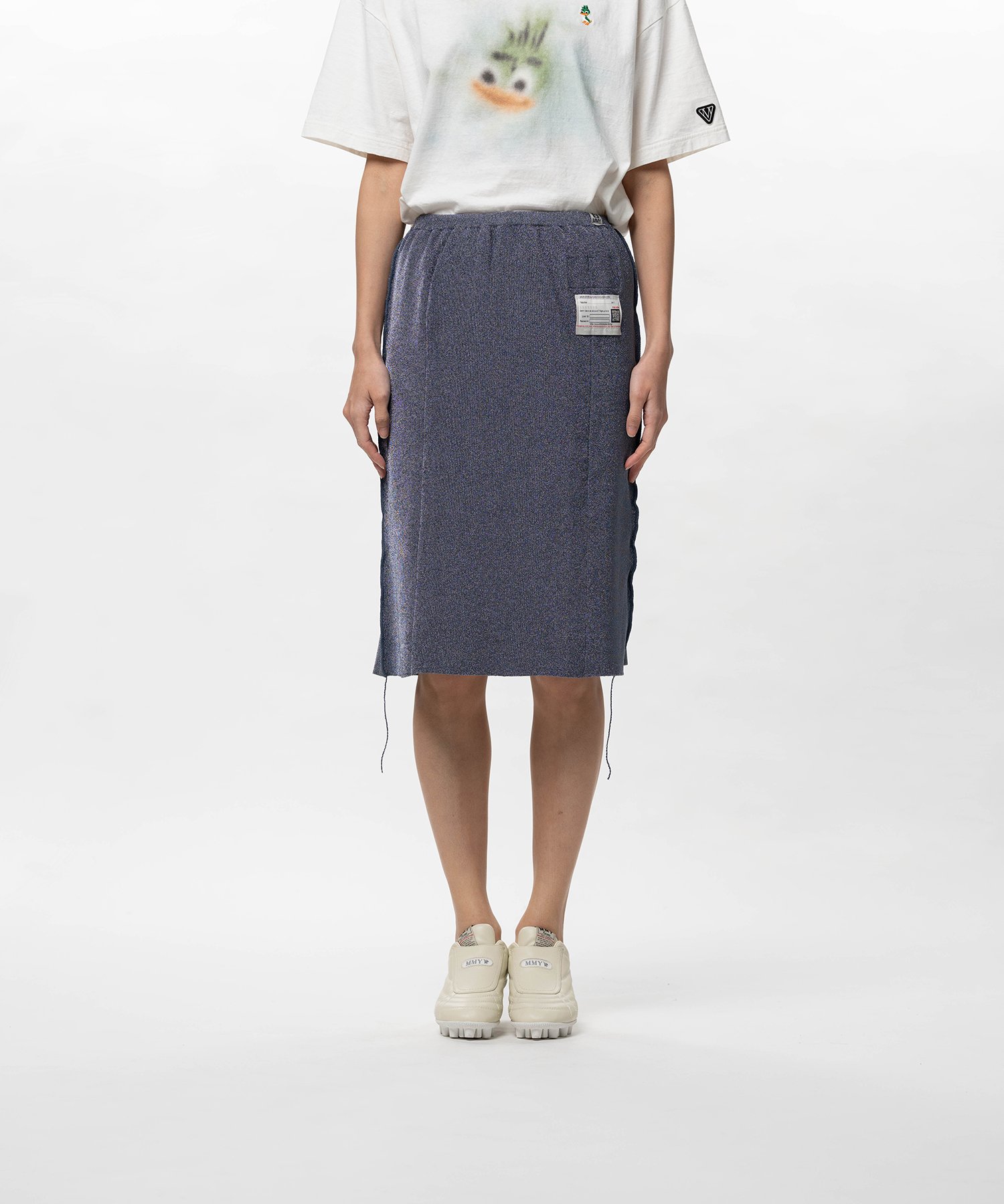 Inside-Out Glitter Knit Skirt