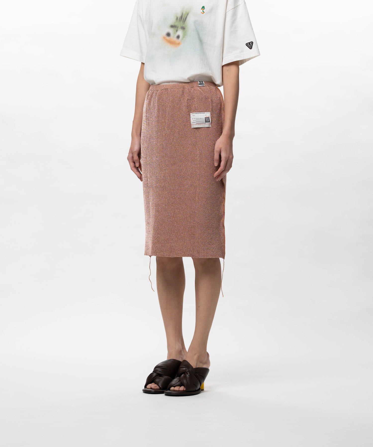 Inside-Out Glitter Knit Skirt